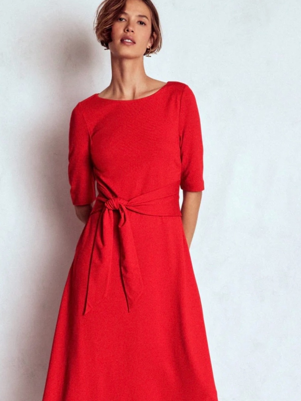 The Mathilde Tie Waist Ponte Dress